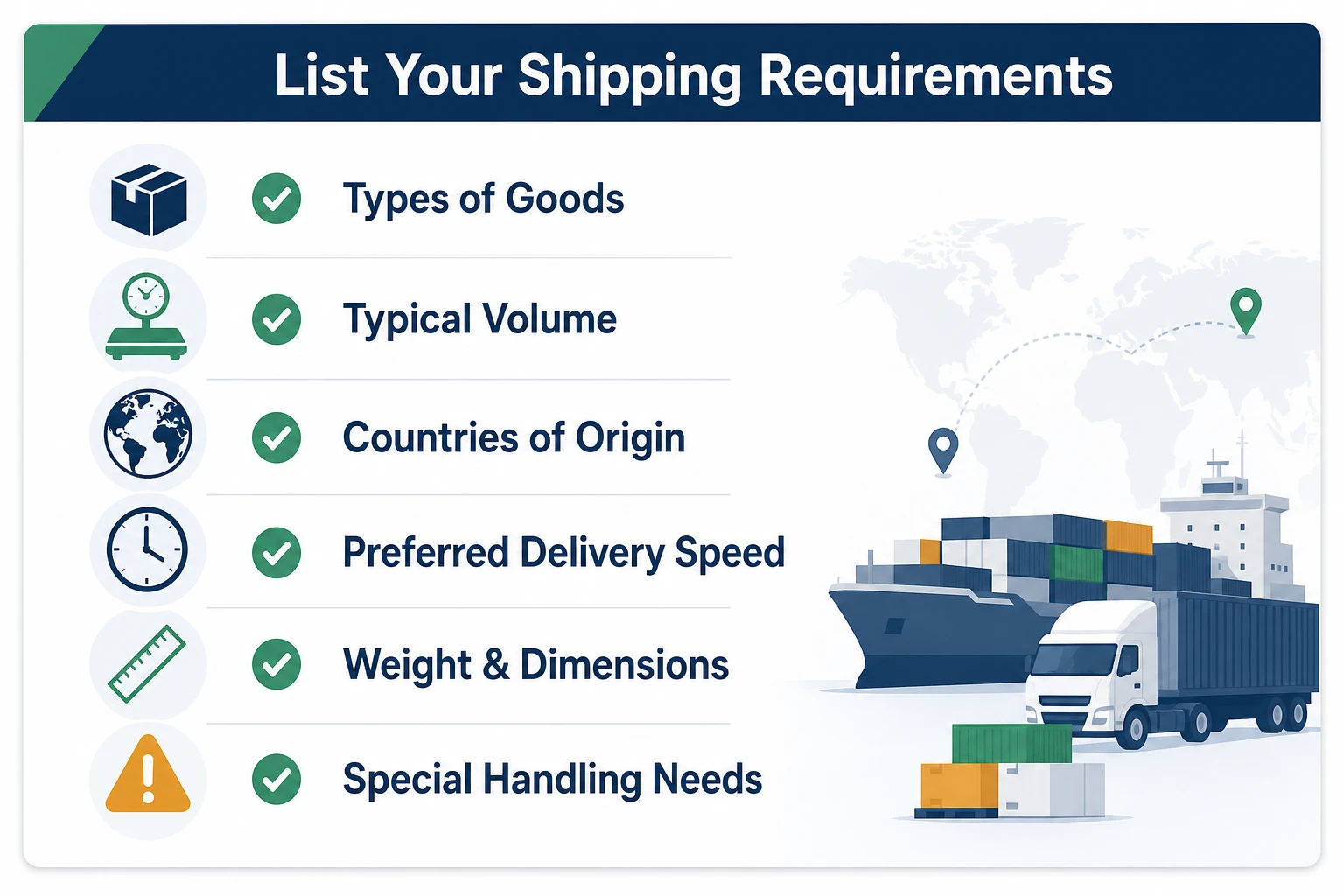Step 1: What Are Your Shipping Requirements? — freight forwarder Australia